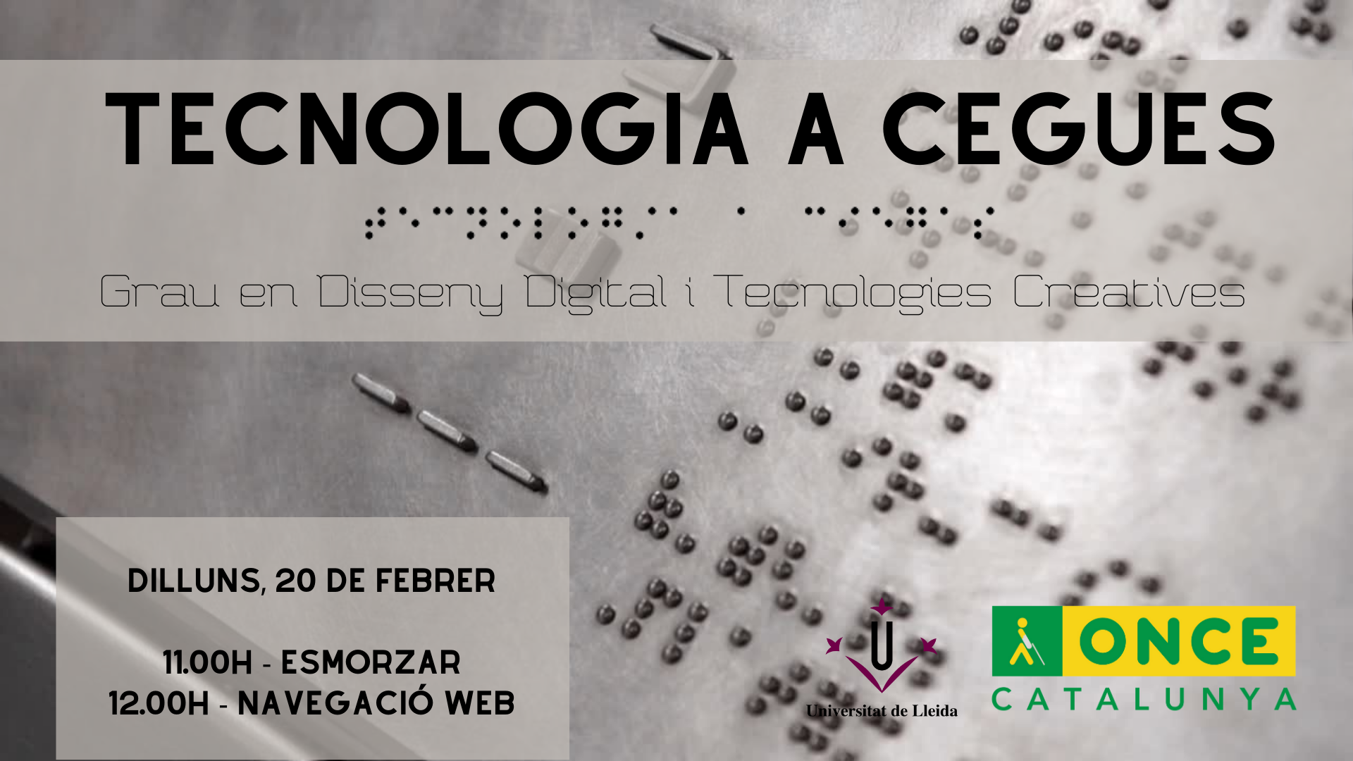 Banner de la noticia con el texto "Tecnología a Ciegas"