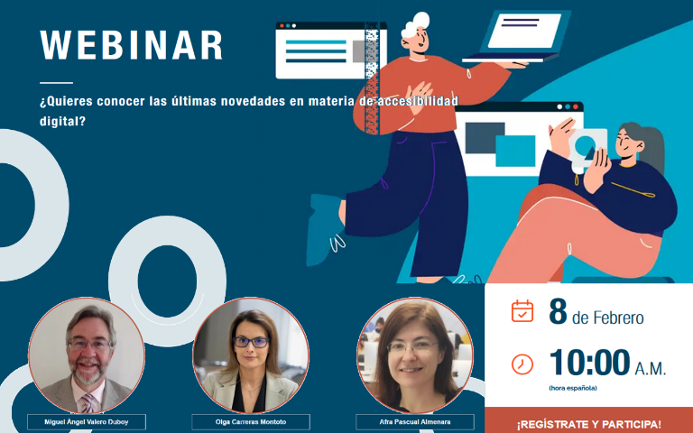 portada del webinar con la foto de los expertos que participarán