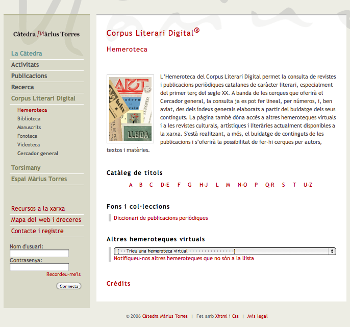 web Digital Literary Corpus of Màrius Torres webAMT